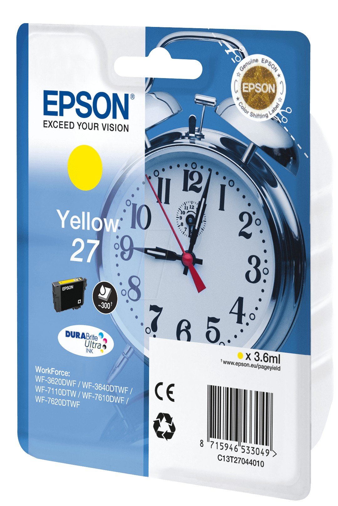 Cartucho Original Epson 27 Amarillo - C13t27044010 Ml-3.6pag-350