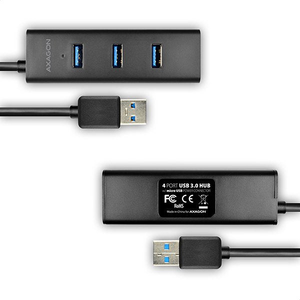 Hub Axagon Hue-S2bp Usb-A, 4x Usb 3.0, Alimentación Mrom Externa - 1,2 M, Fuente De Alimentación