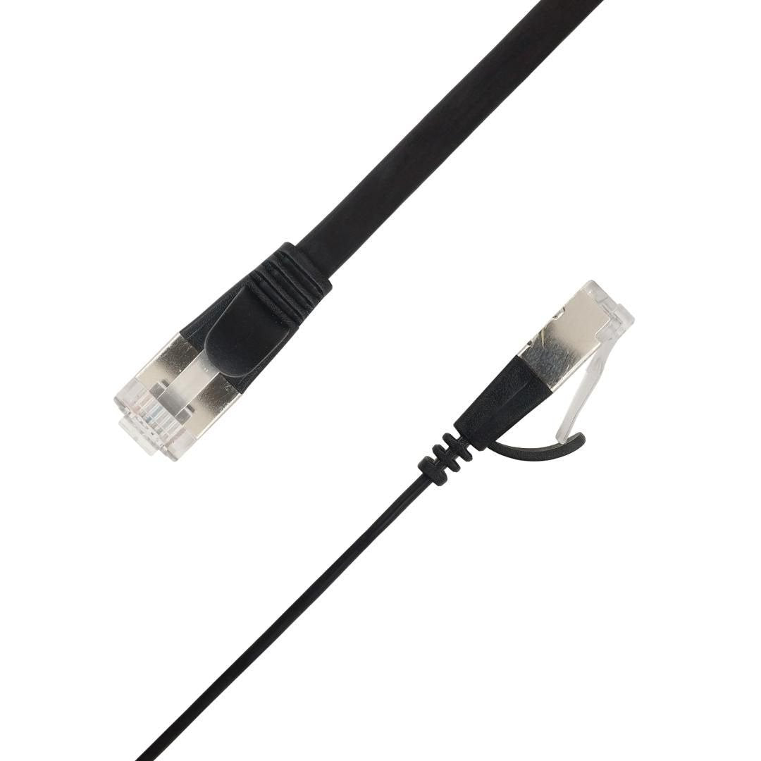 Flat U/Ftp Cat6a Black 3.5m Awg 32/7, Pvc, 1 85x6mm Stp-Fl6a-00350-Blk