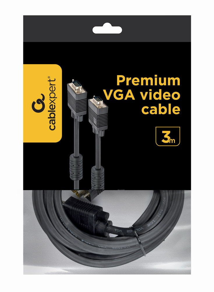 Gembird Cable Vga D-Sub M/M 2 Ferritas 3m Negro Cc-Ppvga-10-B