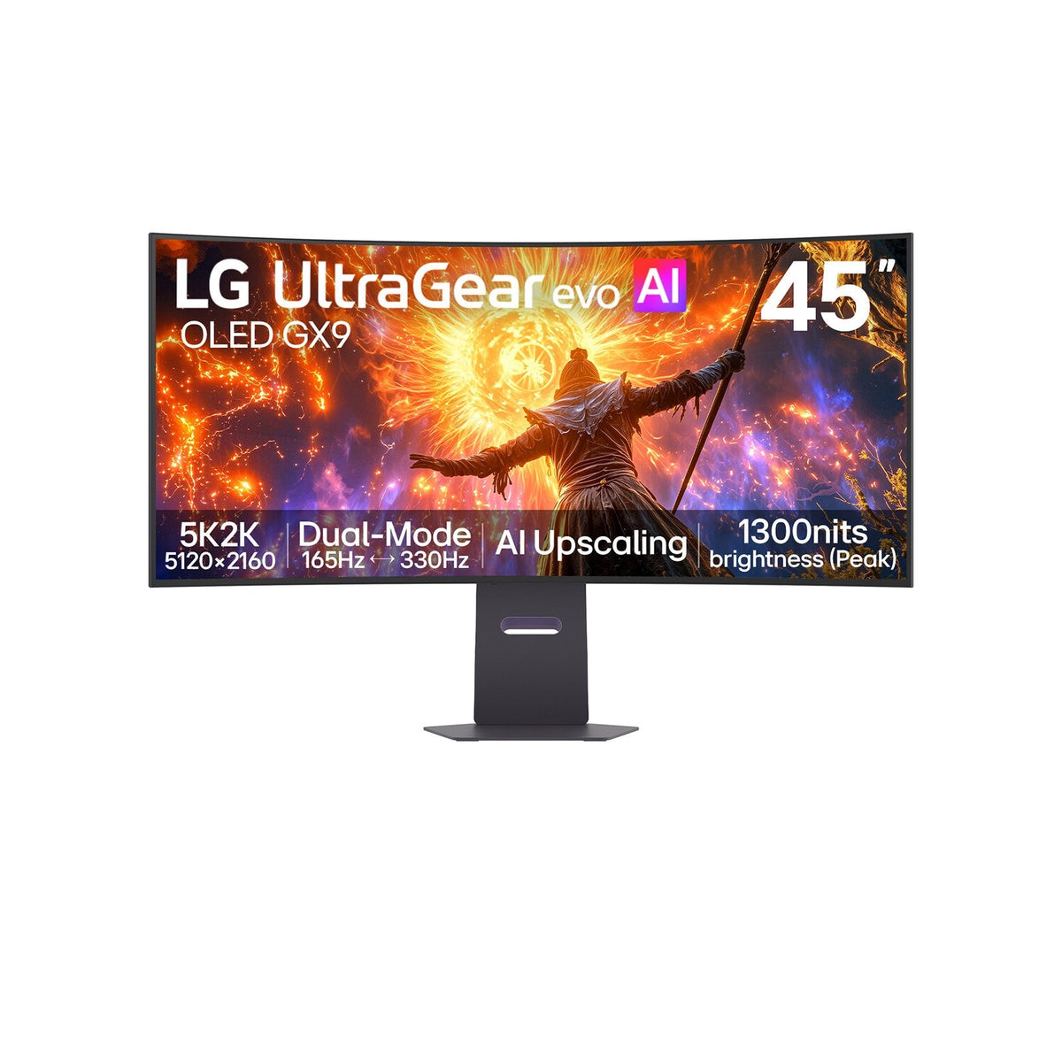 Lg 45gx950b-B 45" Ultragear Evo Gx9, 5k2k Oled Curved 21:9 5120x2160 0.03ms Hdmi Displayport, Usb-C, Headphone Out