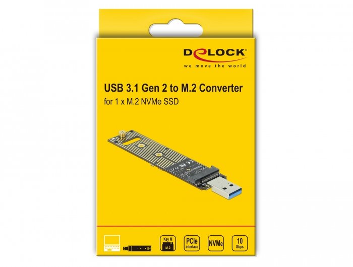 Delock 64069 Convertidor Para M.2 Nvme Pcie Ssd Con Usb 3.1 Gen 2