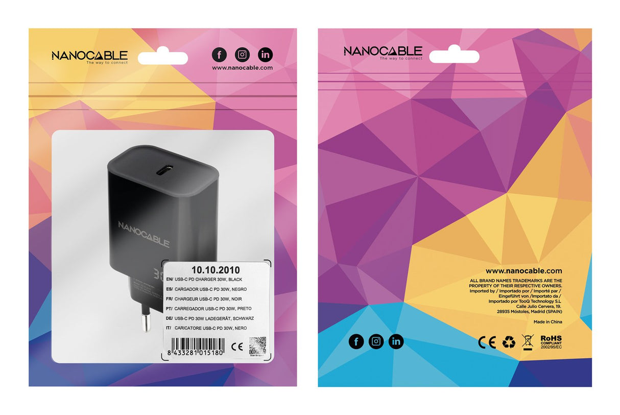 Cargador Usb-C Pd 30w Negro