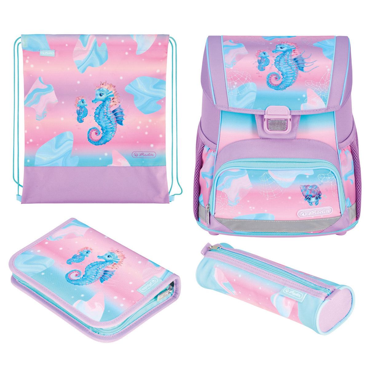 EAN 4008110396996 - Herlitz Loop Plus Ocean Lights juego de mochila escolar Chica Poliéster Azul, Rosa imagen 1