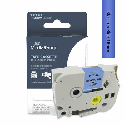 Cinta Mediarange Aprox. Hermano Tz-541 Tze-541 18mm 8m Negro