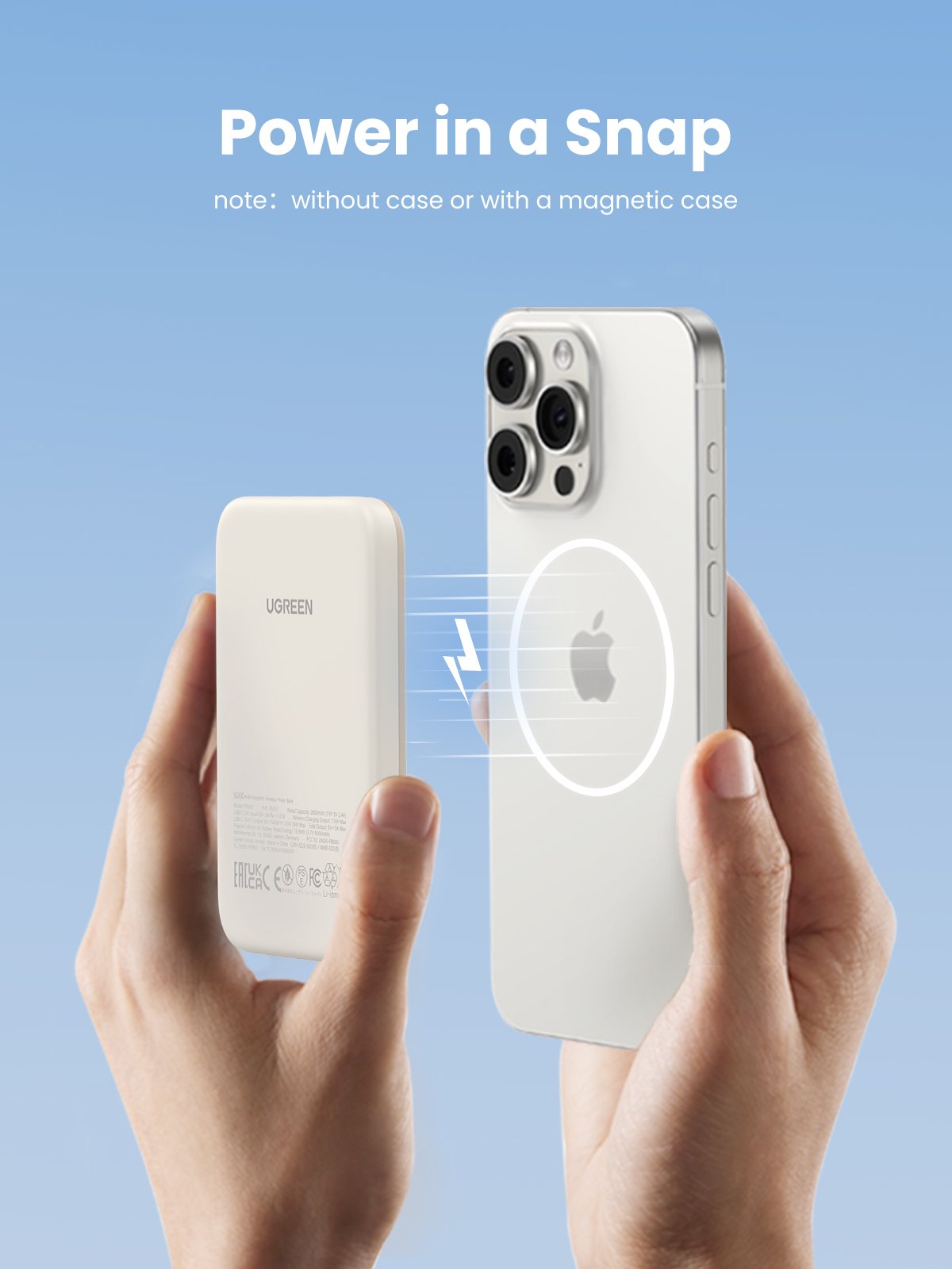 Ugreen 5000mah Mini Powerbank Wireless 15w With Magsafe White