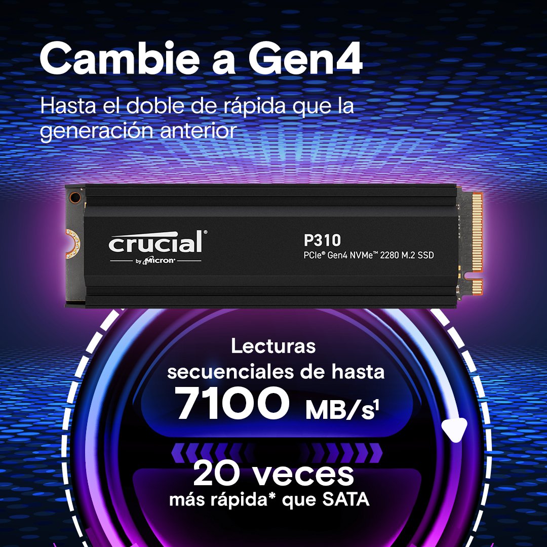 EAN 0649528944764 - Crucial P310 1 TB M.2 PCI Express 4.0 NVMe imagen 2