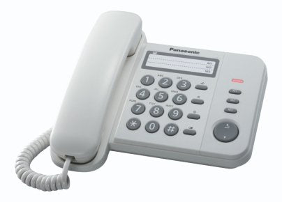 Teléfono De Sobremesa Panasonic Kx-Ts520ex1w Blanco Rellamada Último Número Montaje En Pared 6 Niveles Volumen Tono De Llamada