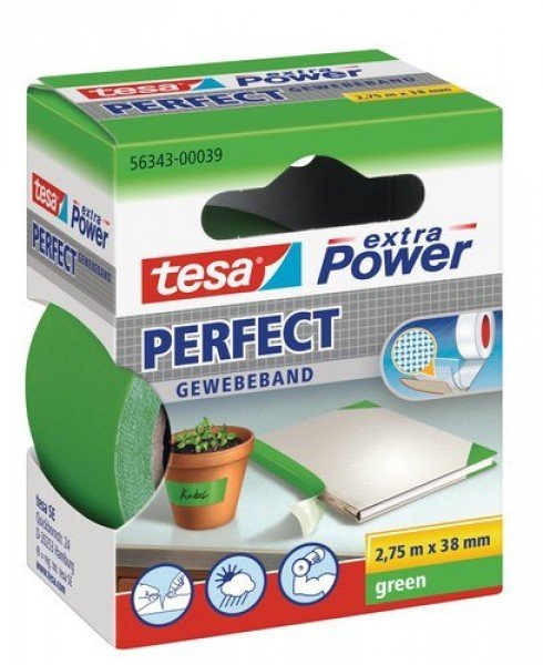Tesa Cinta De Tela Extra Power Perfect 2,75m 38mm Verde