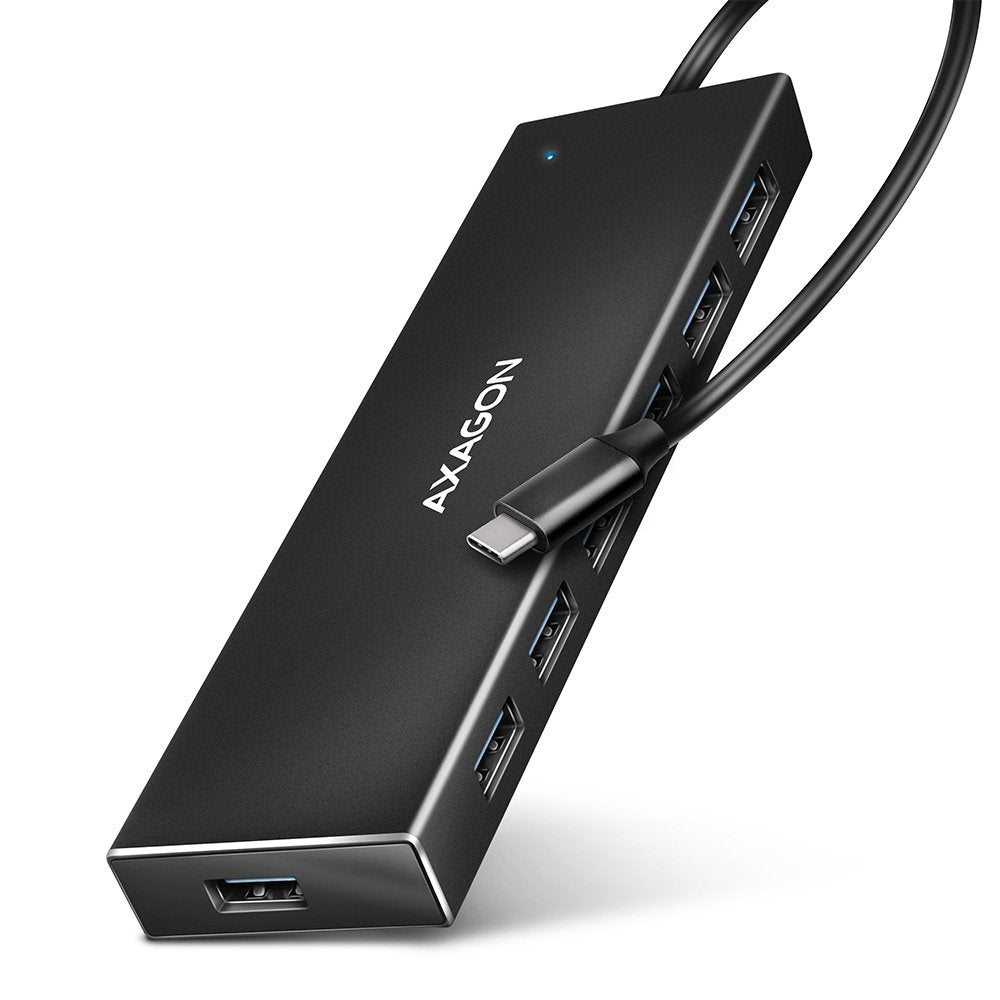 Axagon Hue-F7a 7x Usb 3.2 Gen 1 Aluminium Flat Hub, 30 Cm Usb-C-Cable