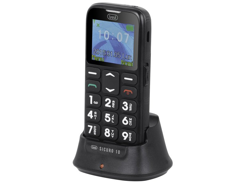 EAN 8011000017488 - Trevi Sicuro 10 4,5 cm (1.77") Negro Teléfono para personas mayores imagen 5