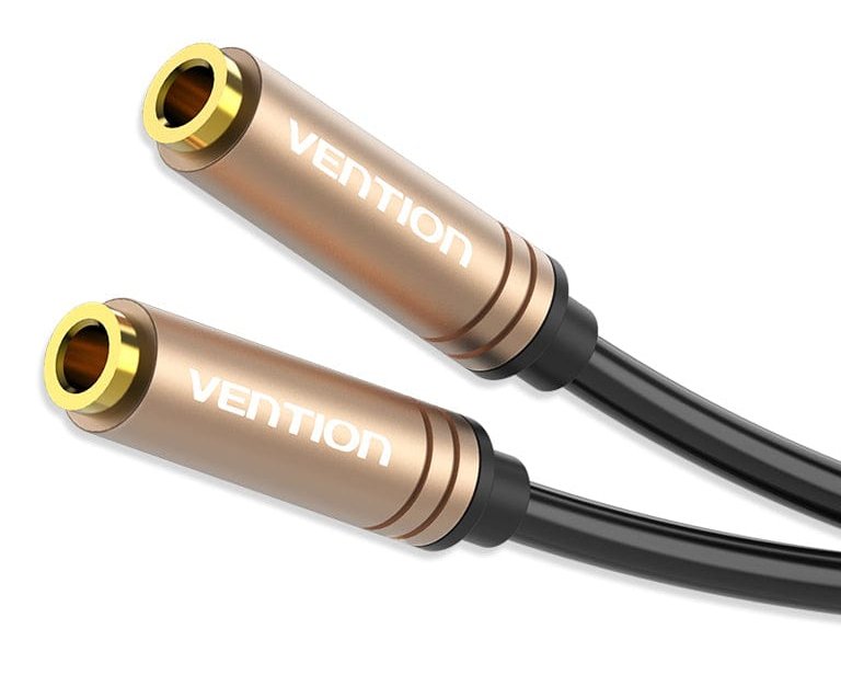 Cable Estéreo Vention Bfaby Jack 3.5 Hembra Jack 3.5 Hembra 30cm Oro Rosado