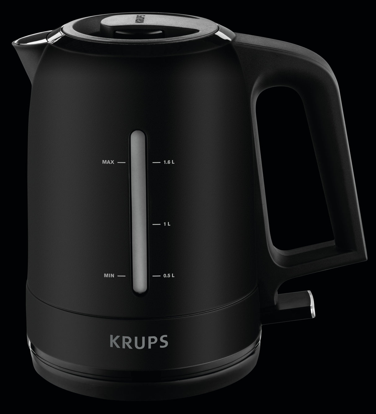 Tetera Krups Bw2448 Eléctrica 1,6 L Negro, Hervidor De Agua Negro, 1,6 L, Negro, Plástico, Indicador De Nivel De Agua, Filtrado