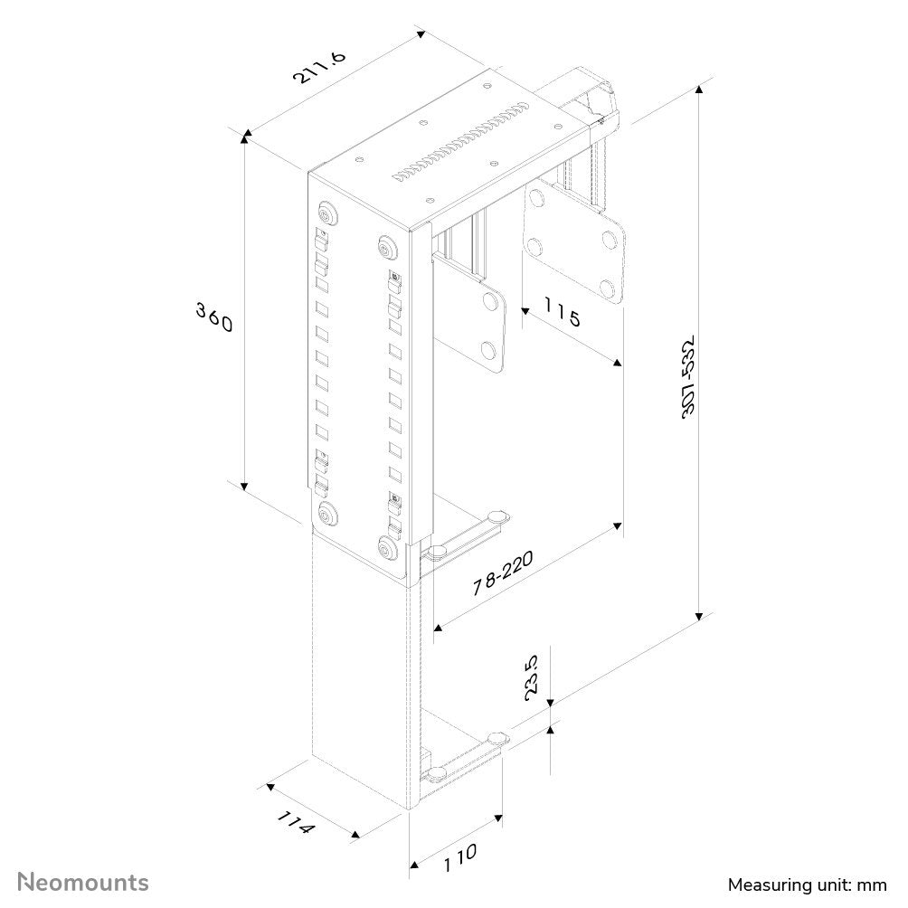 Newstar Cpu Mount Cpu-D100silversoporte De La Unidad Del Sistemainstalable Debajo Del Escritorioplata