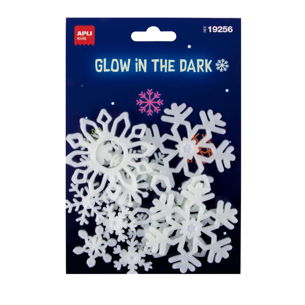 Apli Copos De Nieve Luminiscentes 3d - Plastico Solido - Brillan En La Oscuridad - Adhesivo Permanente - Diseños Y
