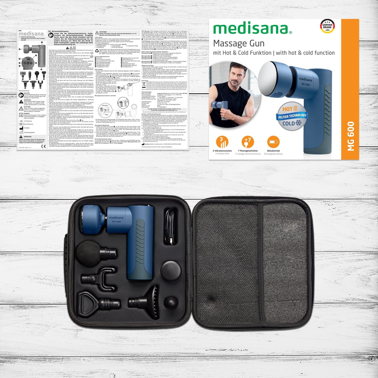 EAN 4015588889875 - Medisana MG 600 masajeador Universal Negro, Azul imagen 3
