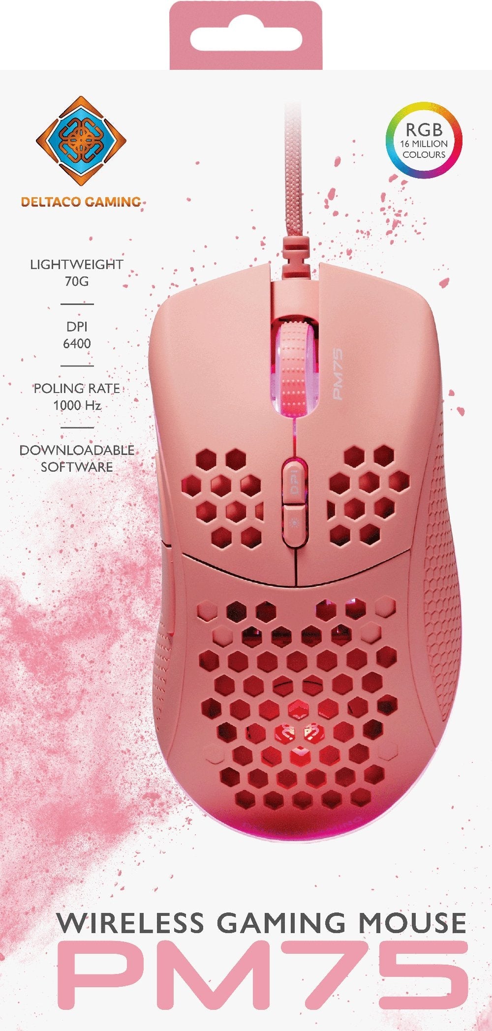 Deltaco Dm210 Gaming Maus Ultraleicht Rgb Usb Pink