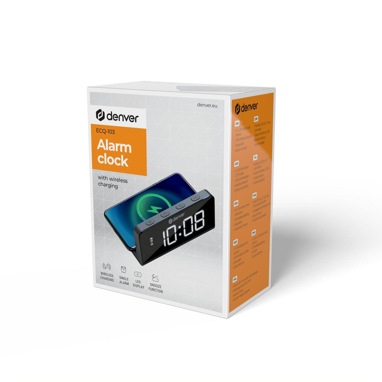 Denver Ecq-103 Wecker M. 10w Wireless Charging Pad