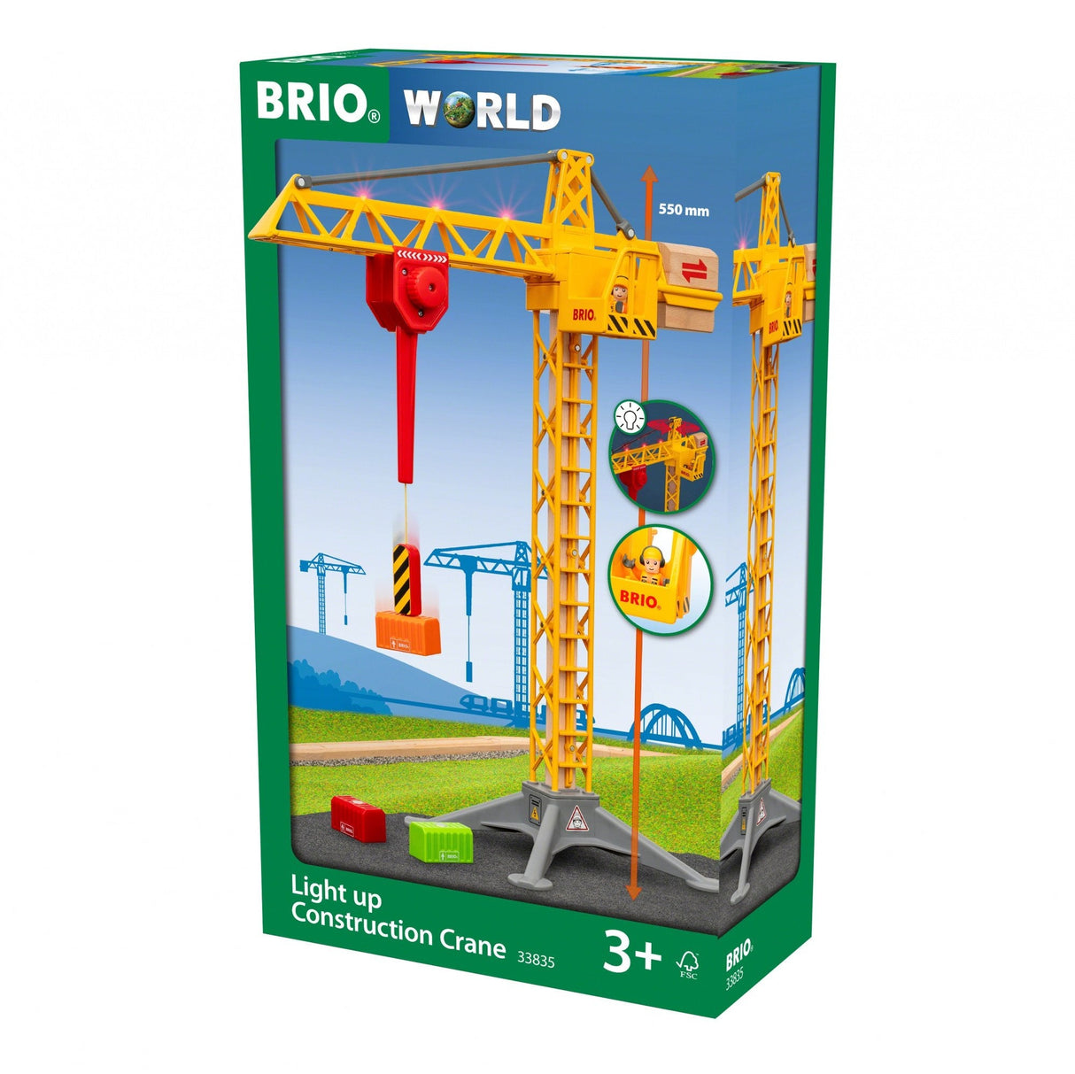 Brio Gran Grúa De Construcción Con Luz, 33835
