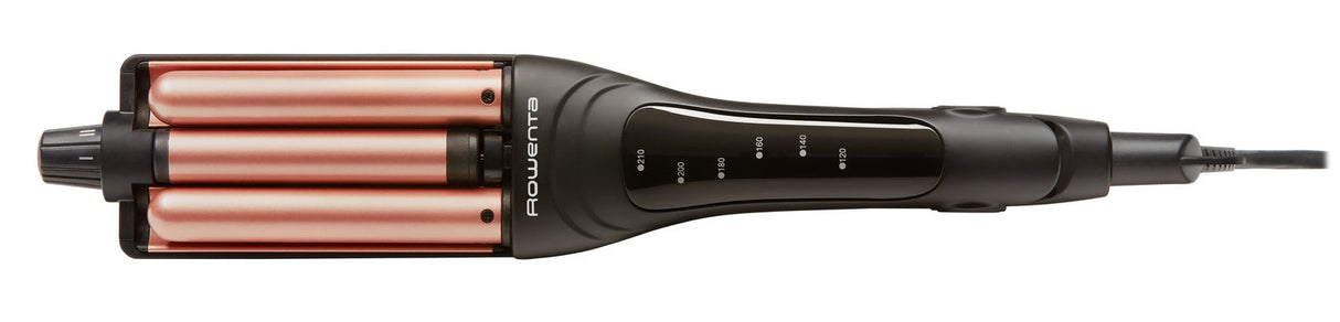 Plancha Rowenta Waves Addict Cf4710f0 Con Múltiples Accesorios Caliente Negro, Oro