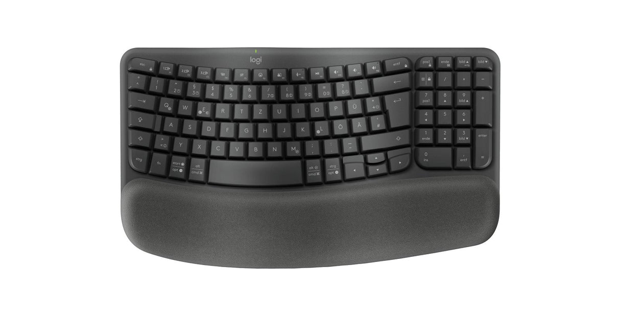 Teclado Alemán Logitech Wave Keys Oficina Rf Wireless + Bluetooth Qwertz Grafito