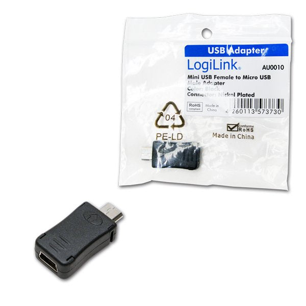 Logilink Au0010 Adaptador De Cable Micro Usb Mini Usb Negro