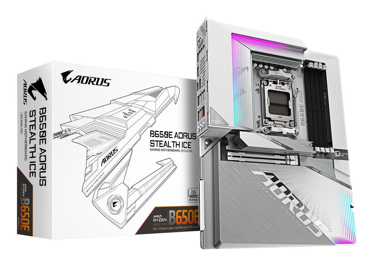 EAN 4719331863777 - GIGABYTE B650E AORUS STEALTH ICE placa base AMD B650 Zócalo AM5 ATX imagen 1