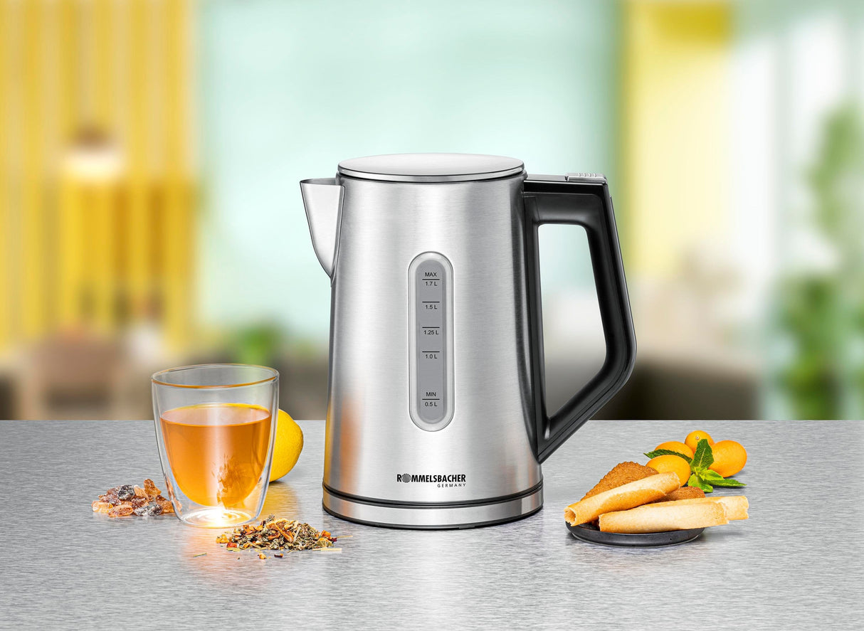 Hervidor Rommelsbacher Sunny Wk 3000 (Acero Inoxidable/Negro, 3.000 W, 1,7 Litros)