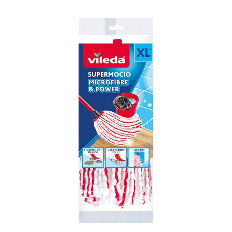 Vileda Microfibre & Power Cabezal De Fregona Rojo, Blanco