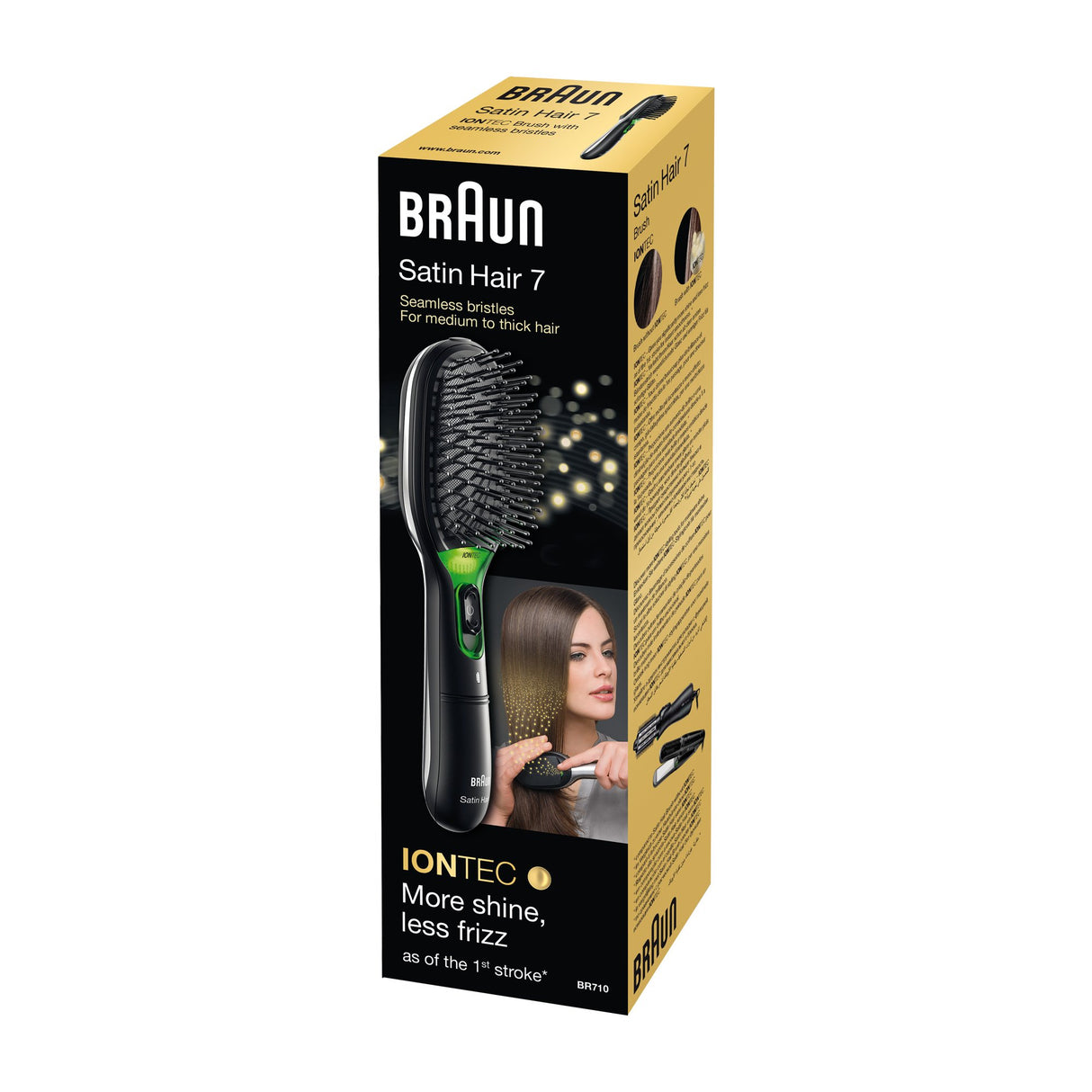 EAN 4210201141204 - Braun BR710 Adulto Cepillo paleta para el pelo Negro, Verde 1 pieza(s) imagen 2