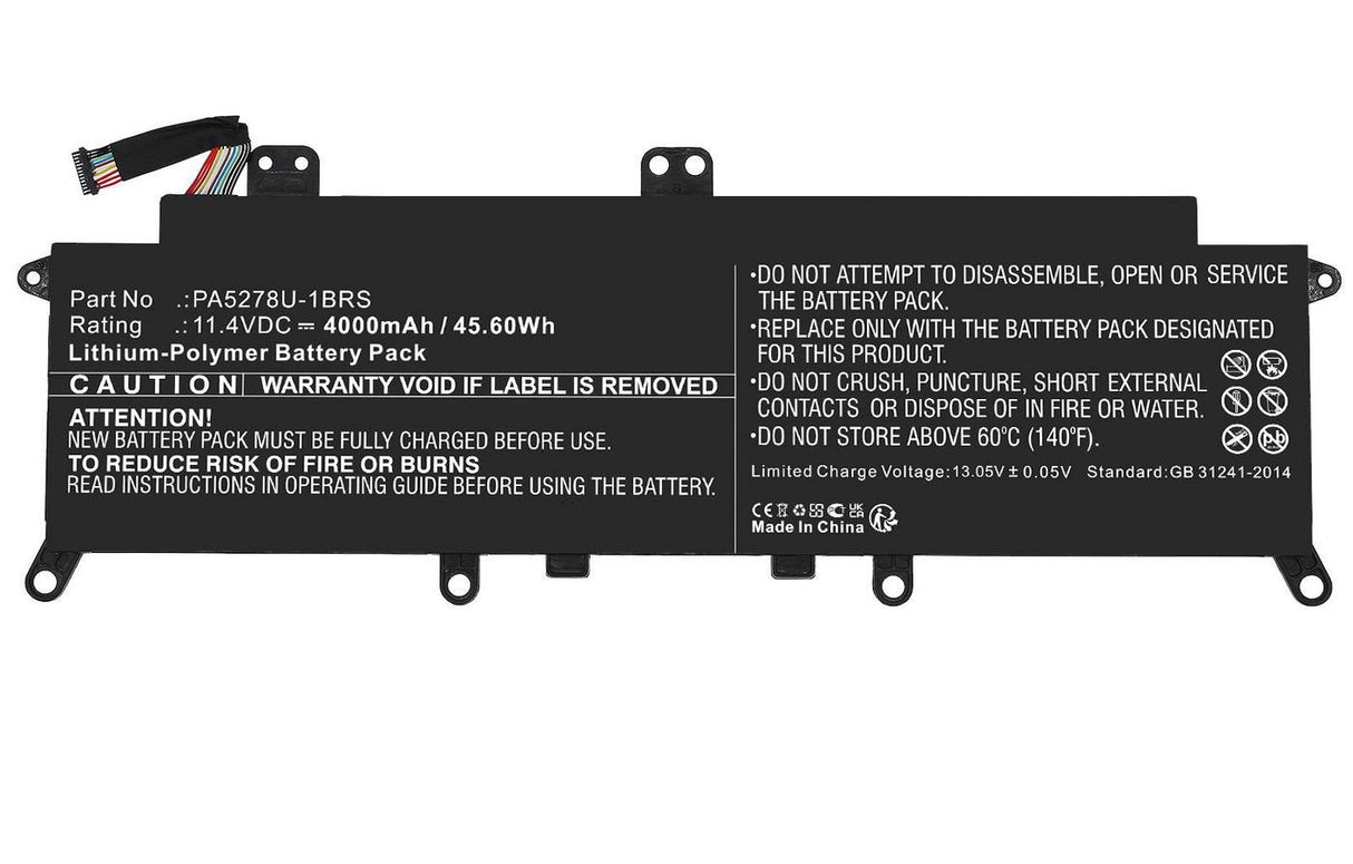 Battery For Toshiba Notebook - 45.60wh Li-Ion 11.4v 4000mah - Black, For Portege X30, Tecra X40 - Warranty: 12m