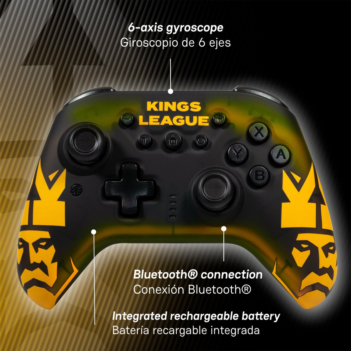 Mando Compatible Blade - Wireless · Pc/Switch/Ios/Android · Luz Led Rgb · Cable Usb Tipo C · Kings League