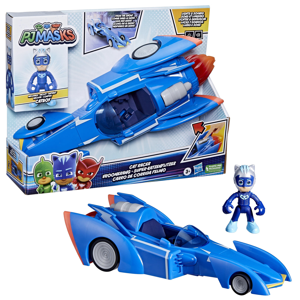 Figura Hasbro Gatomovil Pj Masks Power Heroes Súper Gato Móvil