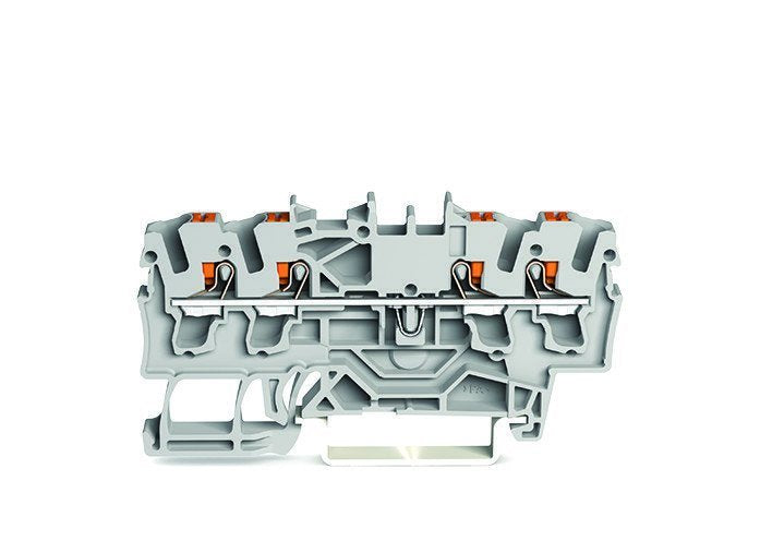 Wago 2202-1401 4-Leiter-Durchgangsklemme ,Mit Drcker,2,5mm,Grau