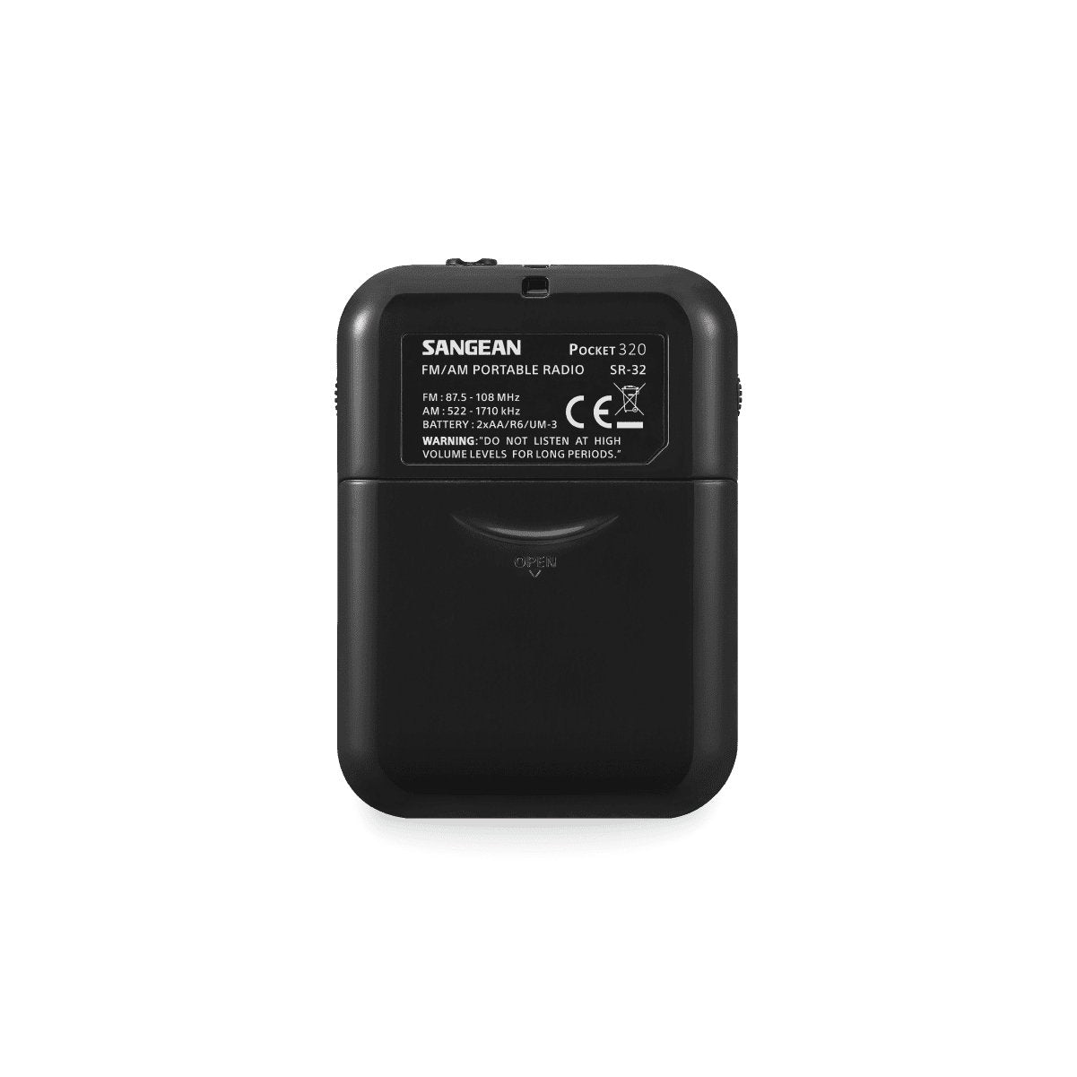 Sangean Sr-32 Negro Radio De Bolsillo Fm/Am Altavoz Integrado Jack Y Correa