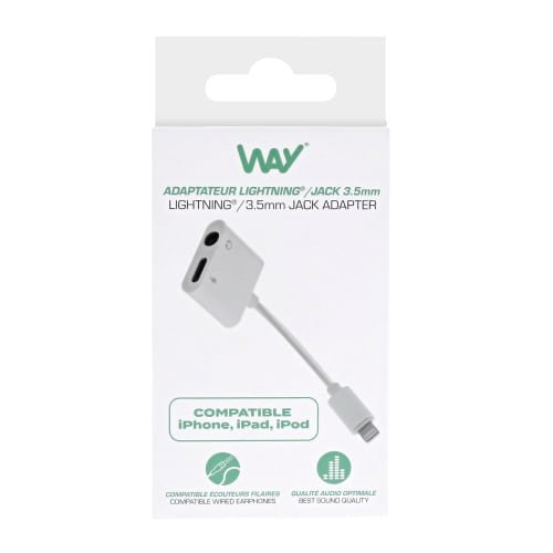 Tnb Way - Adaptador Lightning A Jack De 3,5 Mm Hembra + Lightning Hembra - Blanco