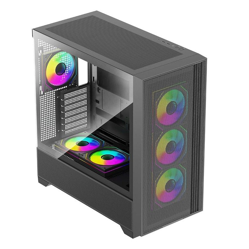 Caja Pc Xilence Flux X916.Argb Negra, Vidrio Templado Xg178