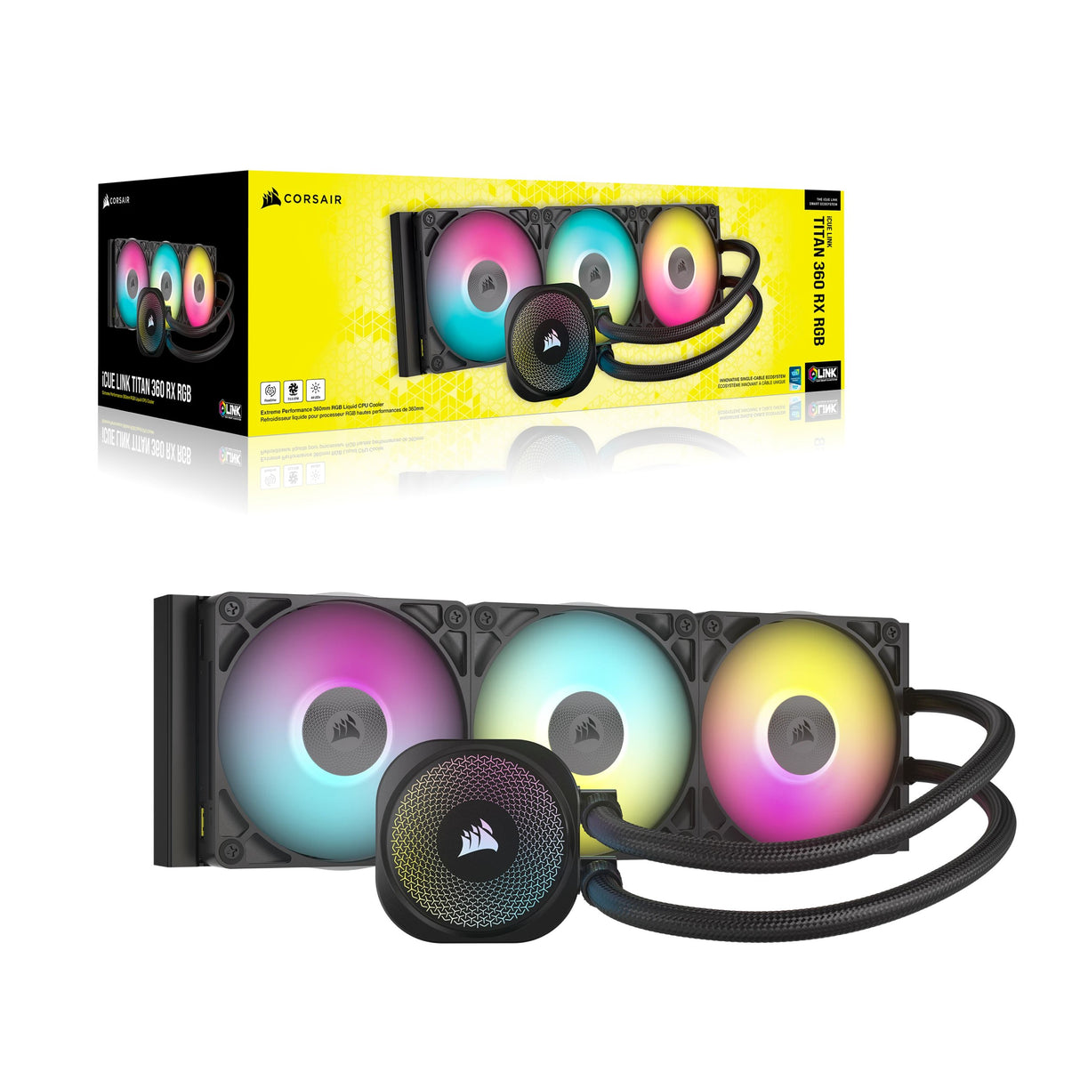 EAN 0840006685432 - Corsair iCUE LINK TITAN RX RGB Procesador Sistema de refrigeración líquida todo en uno 12 cm Negro 1 piez imagen 6