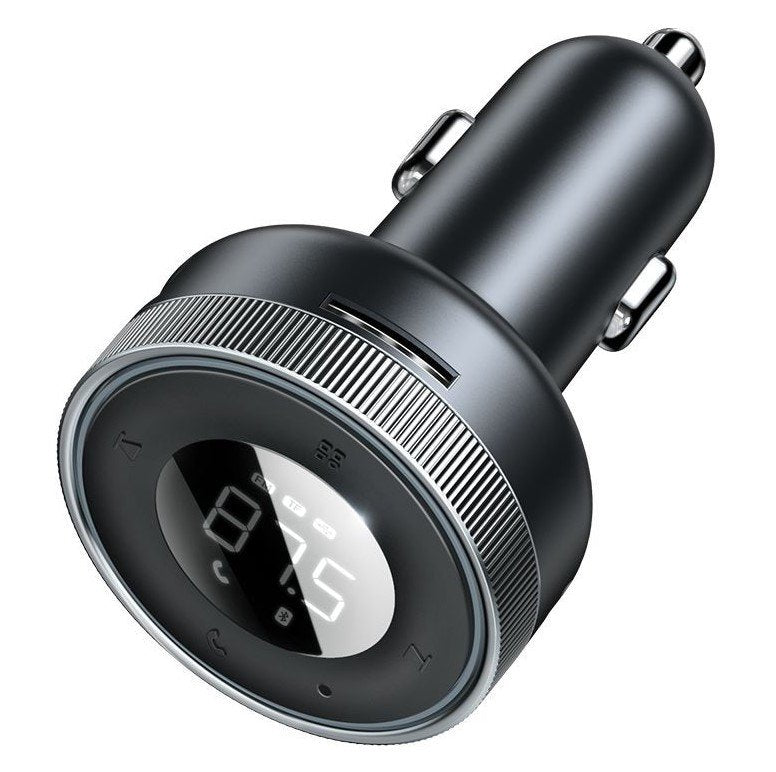 Baseus Car Charger Bluetooth Fm Transmitter Enjoy Car With Led Display Wireless U+U+3,5mm Audio+Tf Mp3 Charger Bt 5.0, 3.4a Black (Cclh-01)