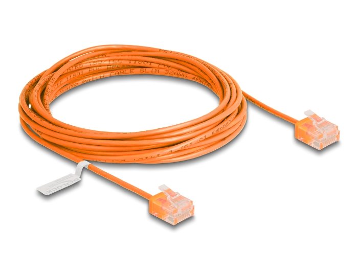 Delock Rj45 Cable De Red Cat.6 Utp Ultra Slim 5 M Naranja Con Kurzen Machon
