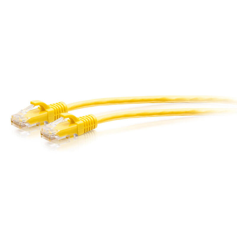 C2g 10ft (3m) Cat6a Snagless Unshielded (Utp) Slim Ethernet Network Patch Cable Yellow Cable De Interconexión Rj-45 (M) A Rj-45 (M) 3 M 4.8 Mm Utp Cat 6a Moldeado Sin Enganches Amarillo