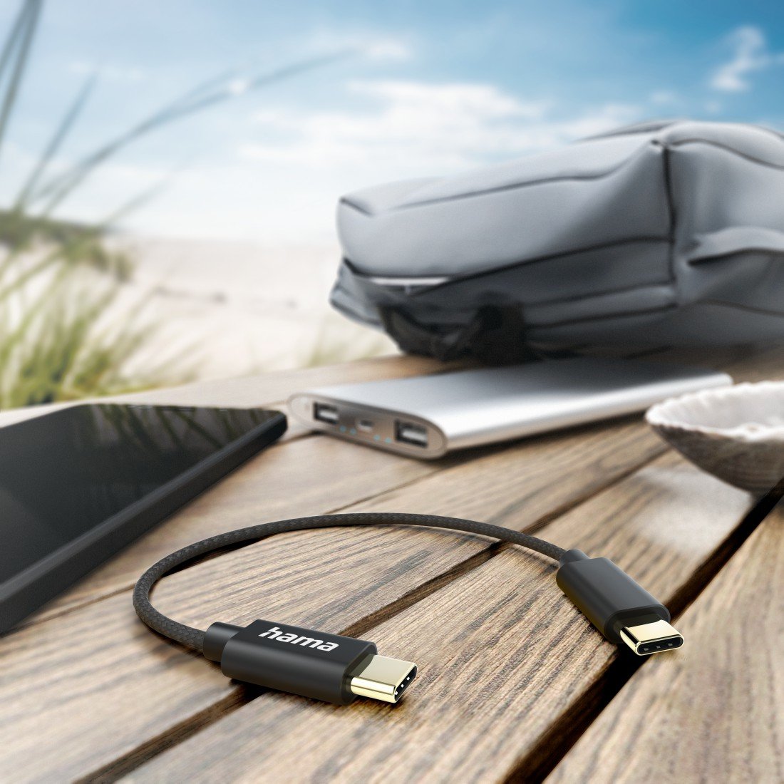 EAN 4047443486899 - Hama 00201604 cable USB USB 2.0 0,2 m USB C Negro imagen 2