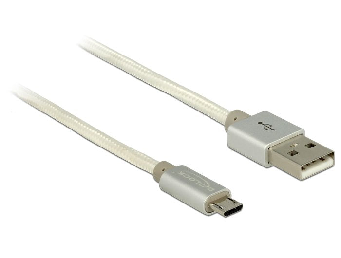 Delock Cable De Datos Y Carga Usb 2.0 Tipo-A> Micro-B Blanco 50cm