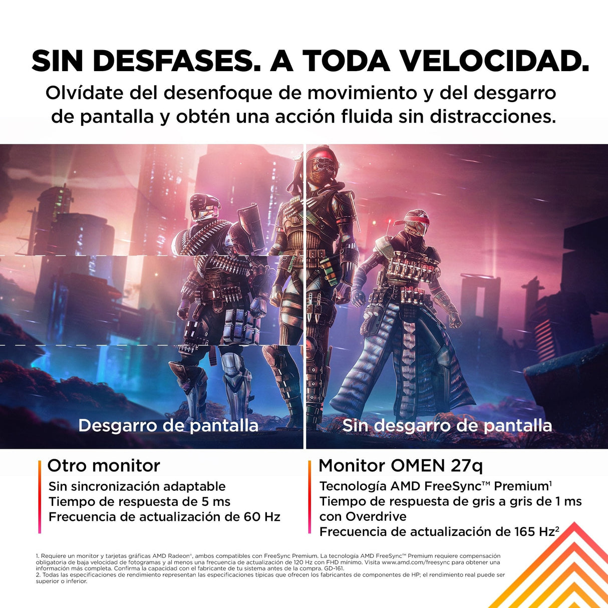 Monitor Hp Omen 27q Qhd Ips 165hz 1ms Gaming 68,6 Cm 27" Displayport, Hdmi, Hdr 400, Pivote, 165 Hz