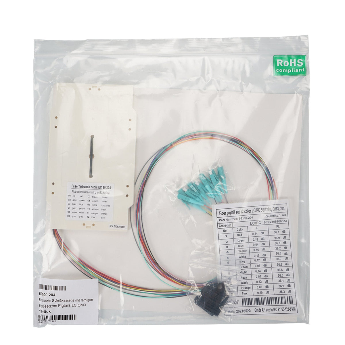 Efb Bestckte Spleikassette Con De Color Abgesetzten Pigtails Lc Om3