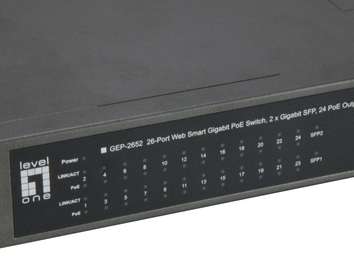 EAN 4015867207932 - LevelOne GEP-2652 switch Gestionado L2 Gigabit Ethernet (10/100/1000) Energía sobre Ethernet (PoE) Gris imagen 4