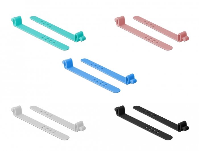 EAN 4043619188291 - DeLOCK 18829 presilla Brida reutilizable Silicona Colores surtidos 10 pieza(s) imagen 1