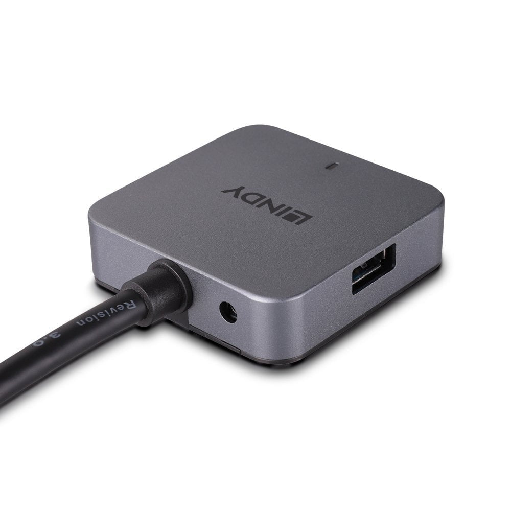 EAN 4002888433884 - Lindy 43388 hub de interfaz USB 3.2 Gen 1 (3.1 Gen 1) Type-A 5000 Mbit/s Negro, Gris imagen 3