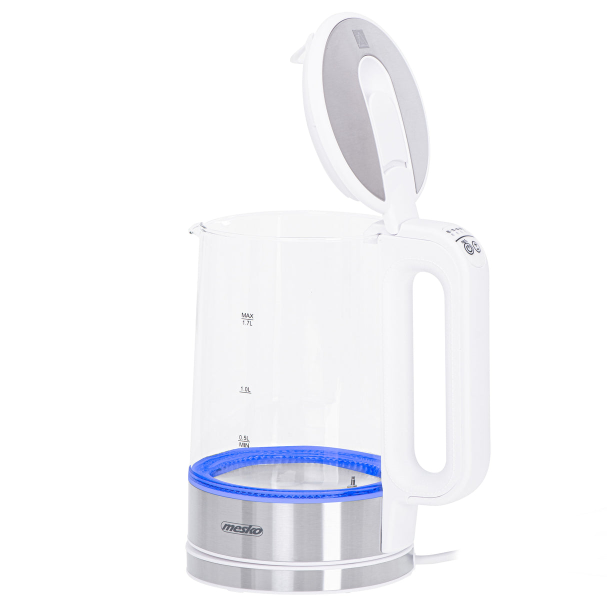 EAN 5903887803908 - Mesko Home MS 1301W tetera eléctrica 1,7 L 2200 W Acero inoxidable, Transparente, Blanco imagen 5
