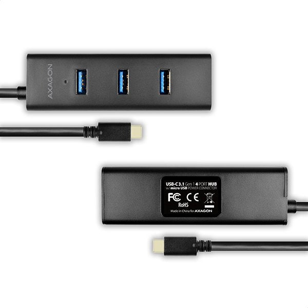 Hub 4-Portowy Hue-S2c Usb 3.2 Gen 1 Charging Hub, 40cm Usb-C Kabel, Microusb Dodatkowe Zasilanie